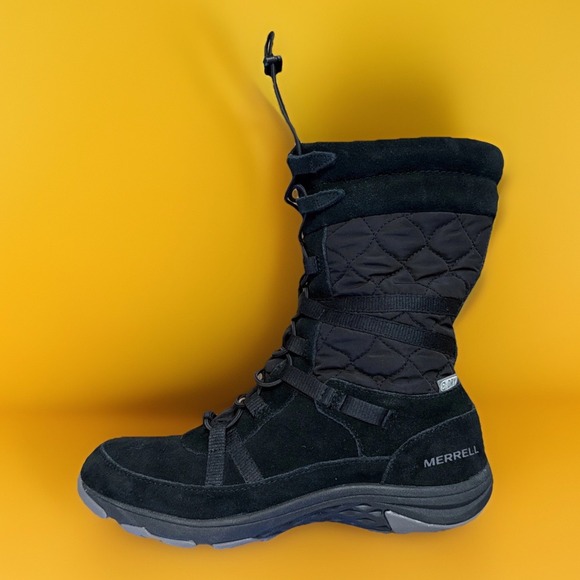Merrell Shoes - Merrell Women’s Sz 6 Approach Tall Waterproof Leather Quilted Black Boots J99128